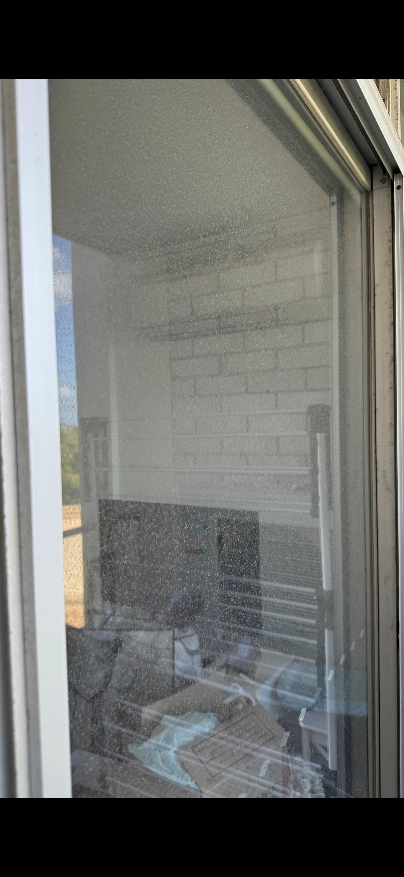 Before, Sliding glass door clean